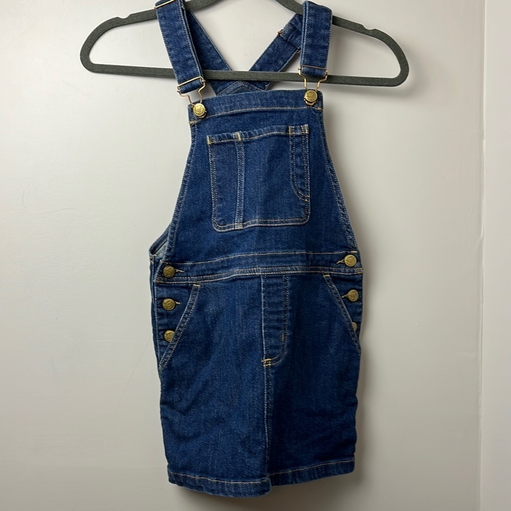 Finger In The Nose Dark Blue Denim Kids Overalls